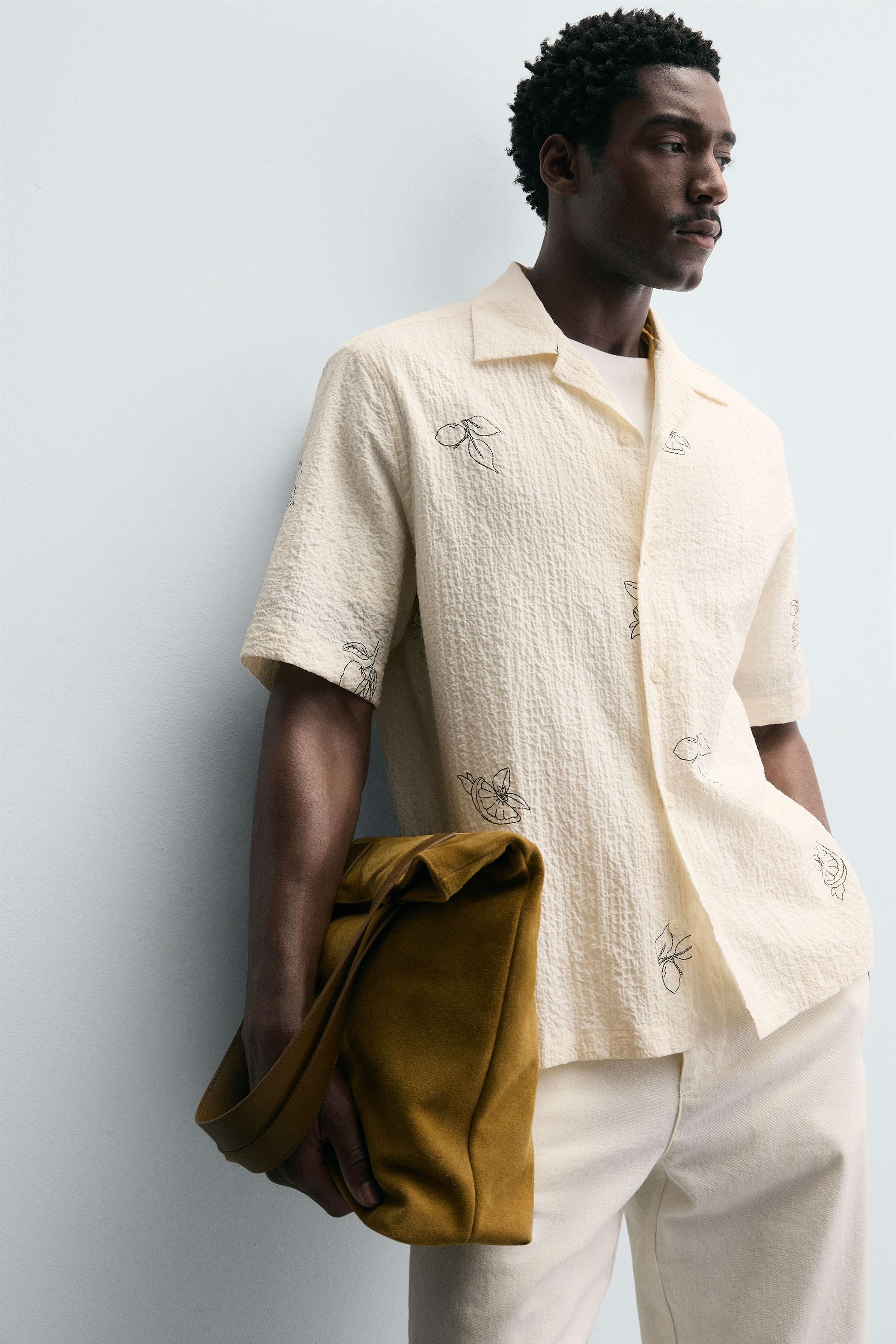 PRINTED SEERSUCKER SHIRT